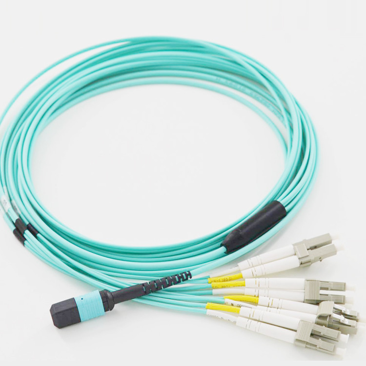 3M Duplex OM3 MPO To 8xLC Fiber Optical Patch Cord 50/125
