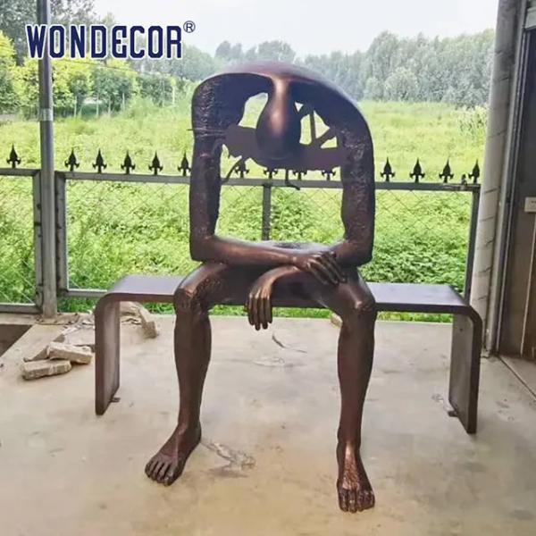 Buy cheap Sad Person Carving Bronze Garden Sculptures Timeless from wholesalers