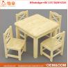 Buy cheap High quality early childhood classroom furniture supplies kids wooden 6 seats rectangle table from wholesalers
