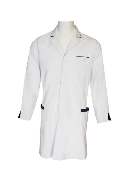 Buy cheap 180 GSM Polyester 65% Cotton 35% Long Sleeve Nurse Uniform Navy Contrast White from wholesalers