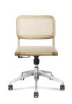360 Deg 0.121CBM High Quality Executive Cane Leather Office Seat Walnut 3d