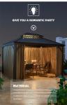 Metal Frame Canopy Outdoor Gazebo Wind Resistant Heat Insulation