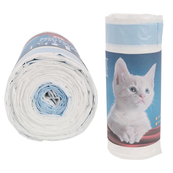 Buy cheap Biodegradable Drawstring Cat Litter Box Liner , 0.013-0.015mm Cat Litter Waste Bags from wholesalers