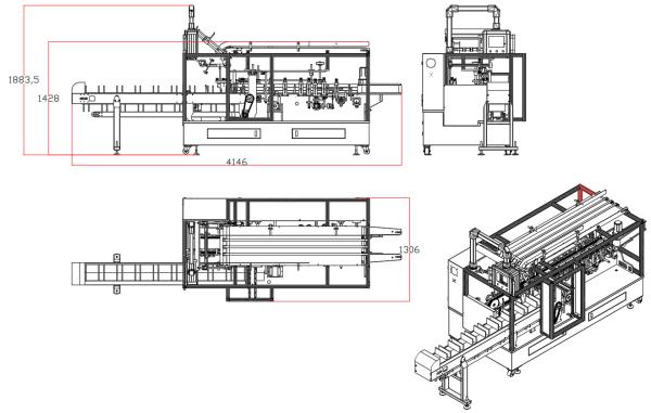 Multifunctional Automatic Box Packing Machine 30-50box/Min for beverage