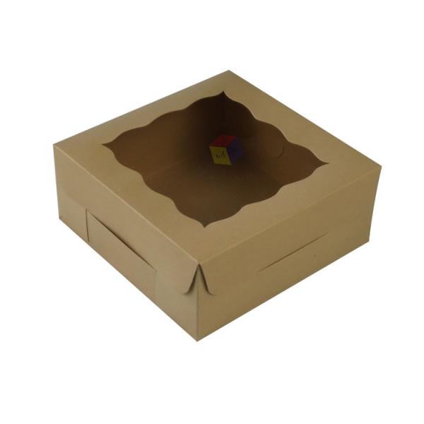 Buy cheap Food Grade Kraft Takeaway Bakery Cake Packaging Boxes with Clear Window and Custom Logo from wholesalers