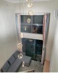 Luxury Crystal Chandelier For Staircase Gold Black Home drop light circle led