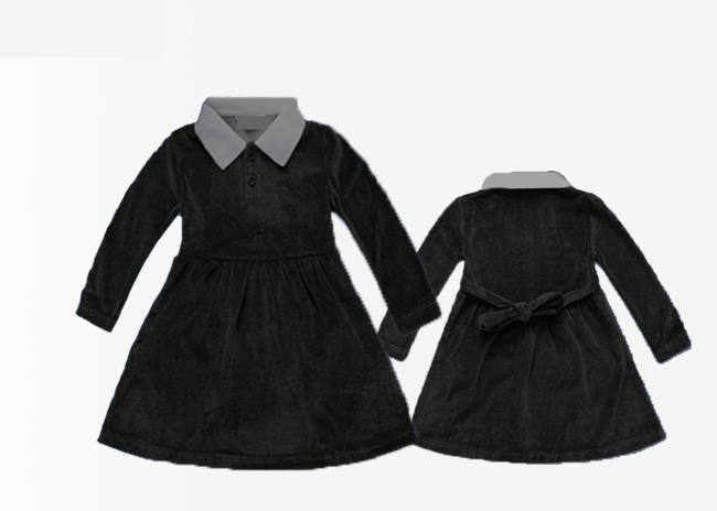 Long Sleeve Corduroy Girls School Uniform Dresses Thickness Suitable For Winter