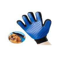 Buy cheap Black / Blue Pet Grooming Glove Polyester Liner Coated Smooth Nitrile Material product