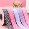 Buy cheap Wholesale 2.5cm grid woven ribbon handmade DIY ribbon ribbon gift flower packaging wedding color With cloth and silk tape from wholesalers