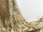 Soft Flexible 3mm Metal Sequin Mesh Gold Aluminum Haute Garments Fabric