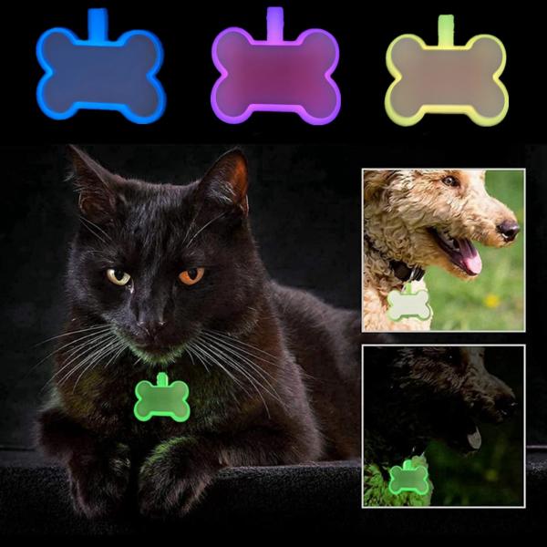 Buy cheap Bone Shape Custom Laser Logo Glow Silicone Lights Animal Collar Silicone Dog Tag Kit from wholesalers