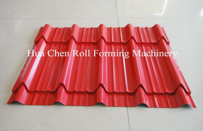 Hydraulic Cr12 Cutting Blades Roofing Step Tile Roll Forming Machine With PLC Control