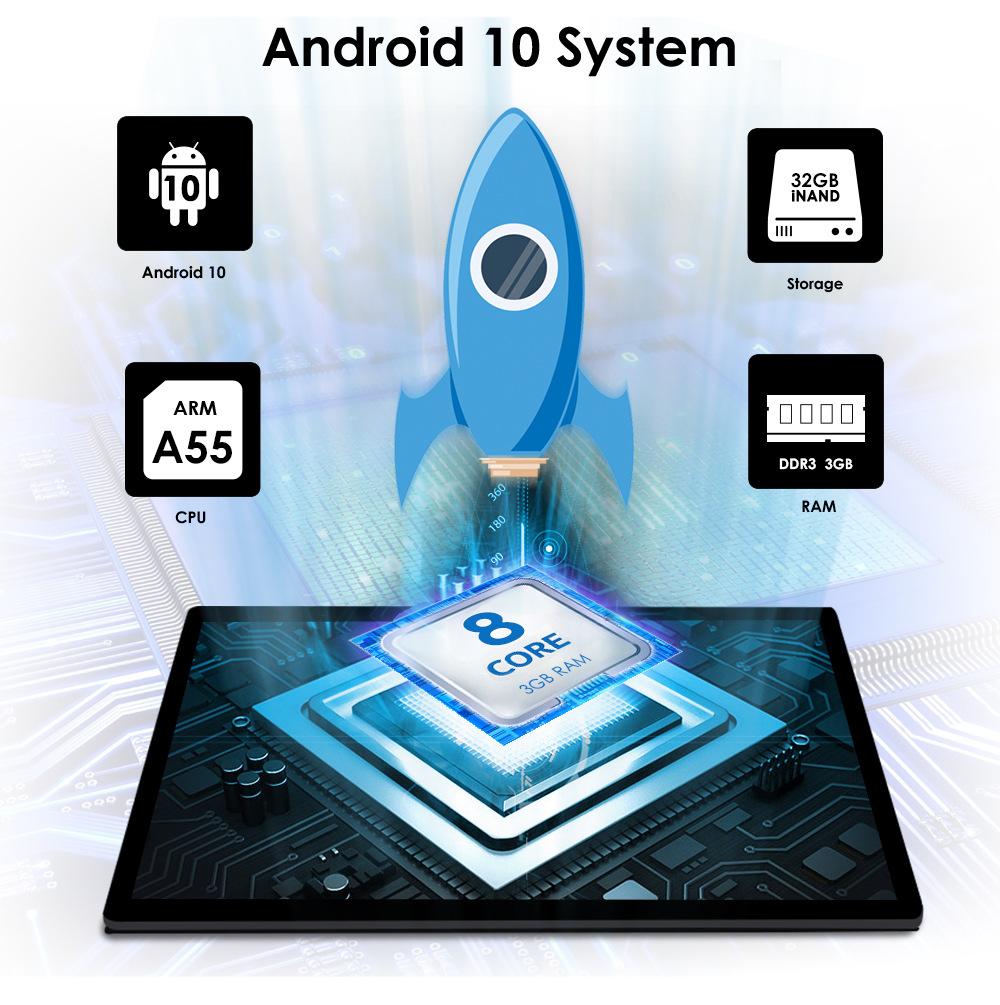 Universal 9 Inch Android Car Stereo with Built-in Wireless CarPlay and Touch Screen