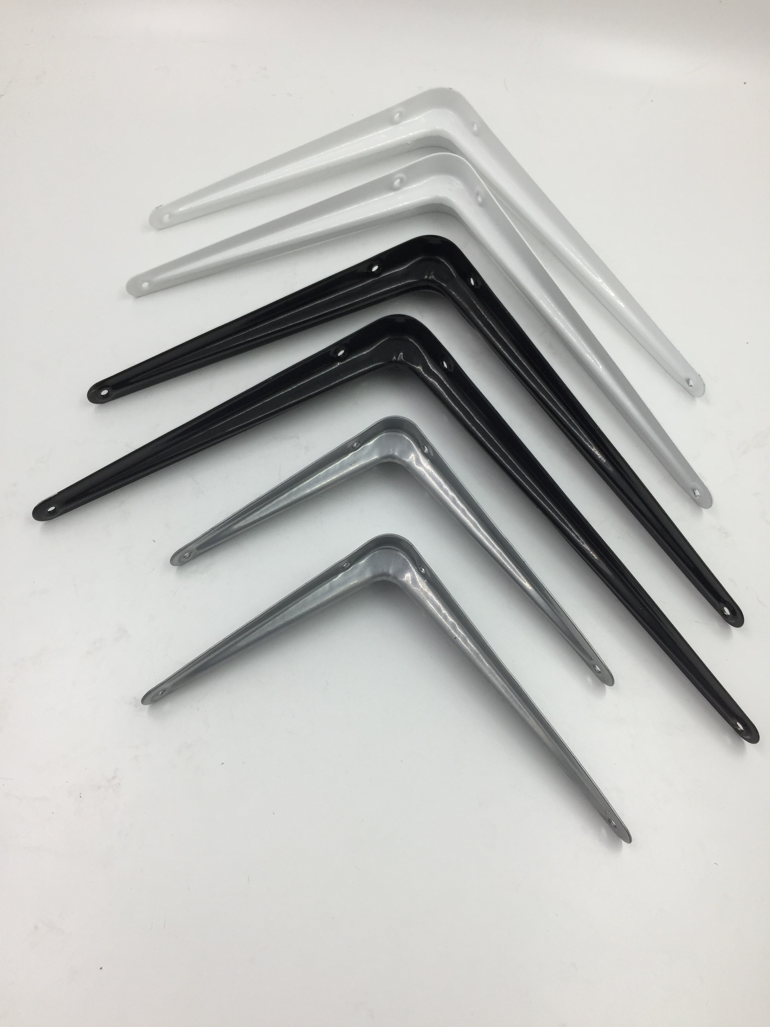 Supermarket Steel Welding Trangle Corner Shelf Bracket 0.7mm - 1.2mm Thickness