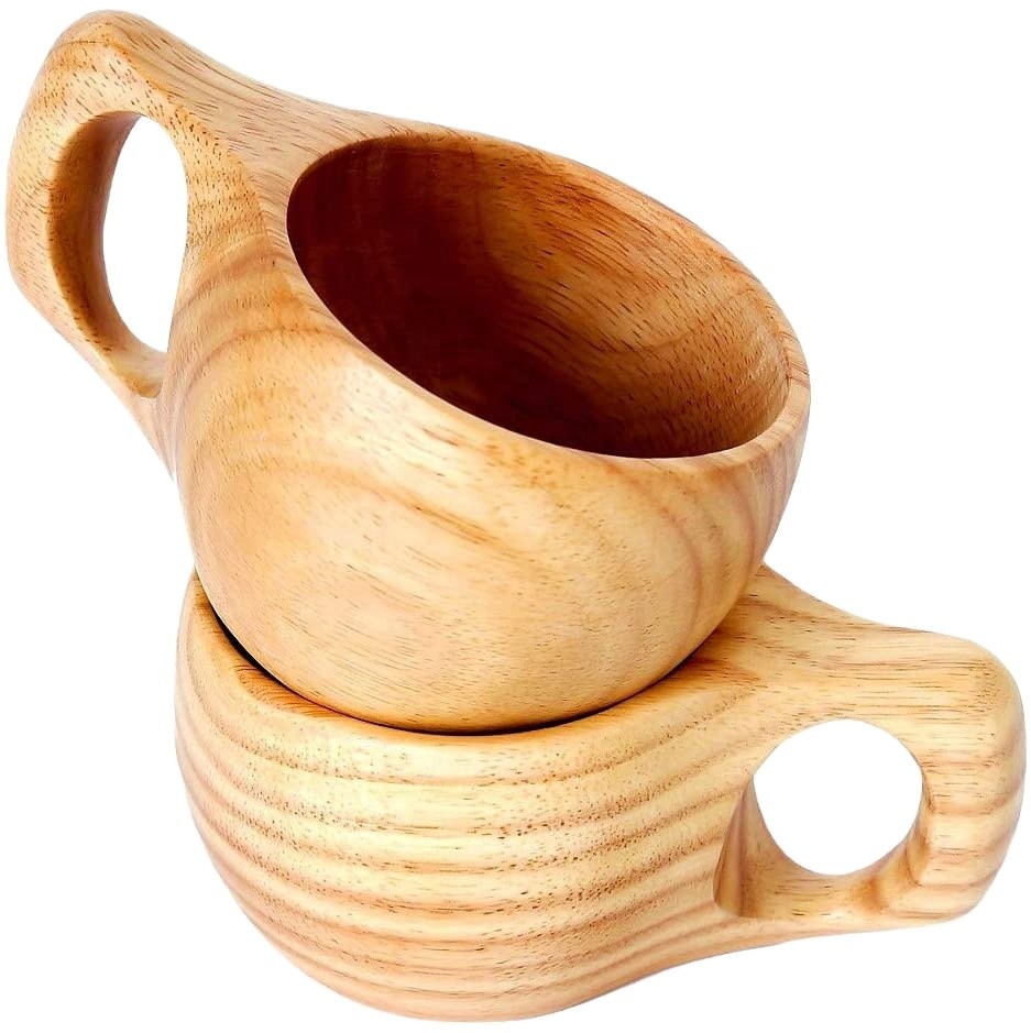 Camping 200ml 6.83 oz Wooden Drinking Cup Traditional Lightweight Coffee Mug