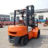 Buy cheap Duplex Mast 3m 3.5 Ton Diesel Forklift Truck Double Front Wheels Orange from wholesalers