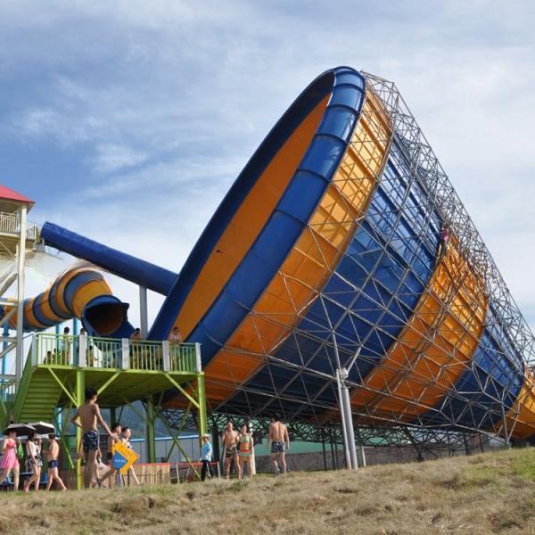 Buy cheap Colorful Aqua Amusement Park Equipment Fiberglass Big Trumpet Water Slide from wholesalers