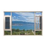 Horizontal Opening Pattern Modern Style Waterproof Aluminum Frame Glass Casement