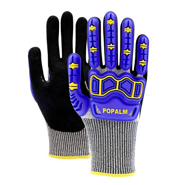 Buy cheap Durable 13 Gauge Impact Nitrile Gloves , TPR Construction Cut Resistant Gloves from wholesalers