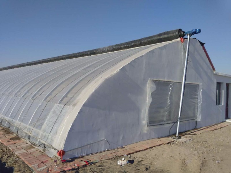 Single Layer Brick Wall Solar Greenhouses 8m-16m Width With Insulation Blanket