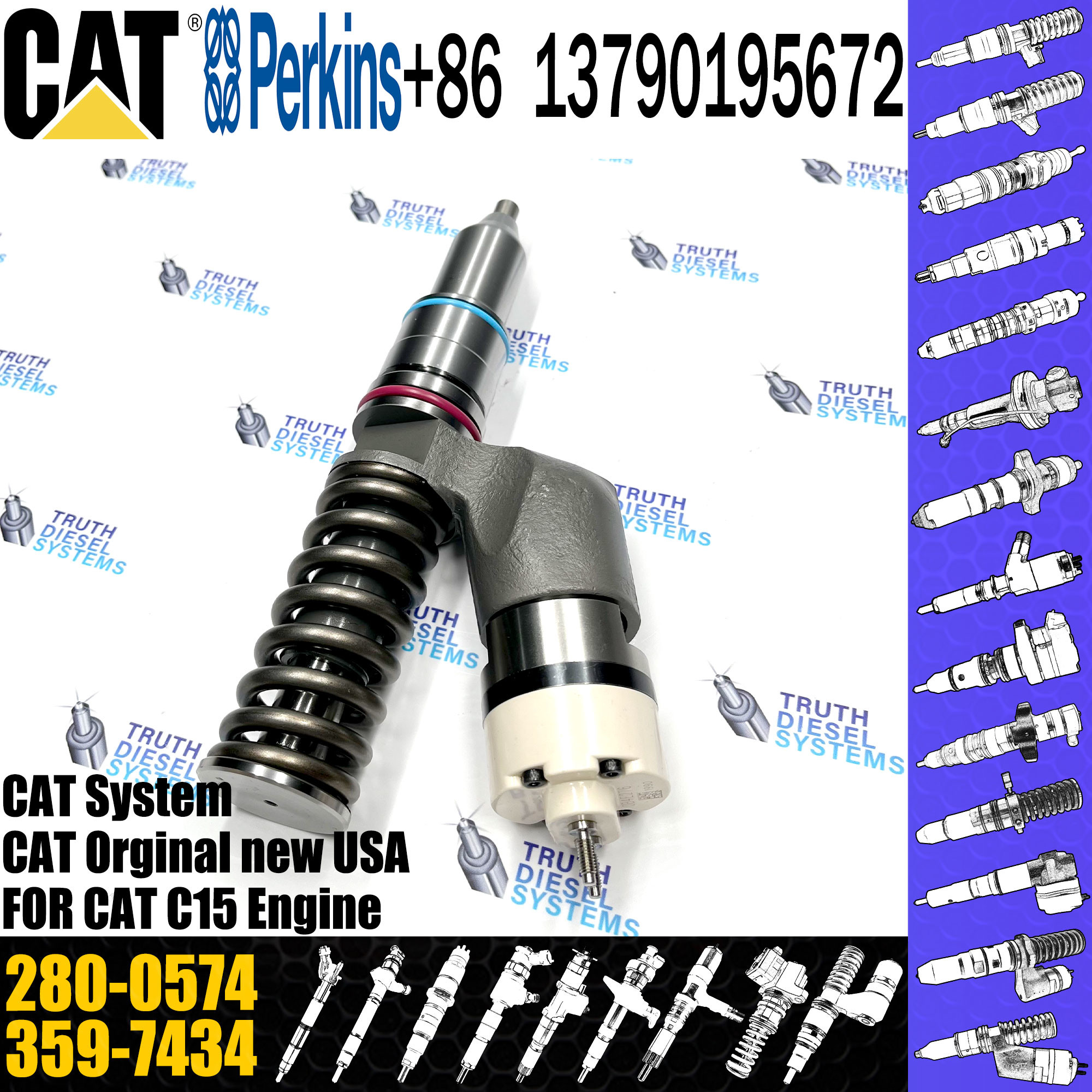 C15 C18 Engine Common Rail Diesel Fuel Injector 253-0608 253-0615 254-4183 259-5409 280-0574