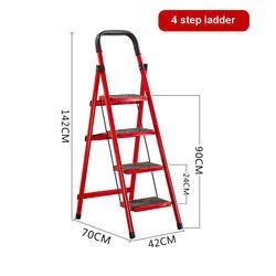 Buy cheap Carbon Folding Step Ladder Red 4 Steps Aluminium Ladder from wholesalers