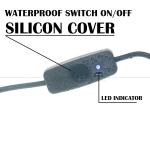 Indicator Blue Light Waterproof Silicon Cover Push Button Male to Female Power