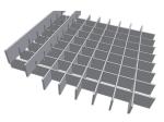 Silver Steel Flat Bar Industrial Floor Grating With Stainless Steel Texture