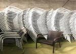 Weaving Metal Garden Stacking Rattan Chair For Bistro Patio Beach Dining
