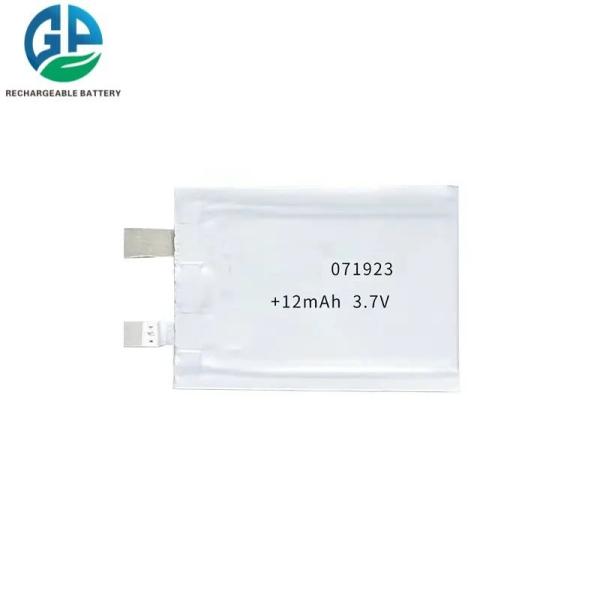 Buy cheap Small Li Polymer 3.7v 12mah Lithium Ion Polymer Battery Ultra Thin Lipo 071923 from wholesalers