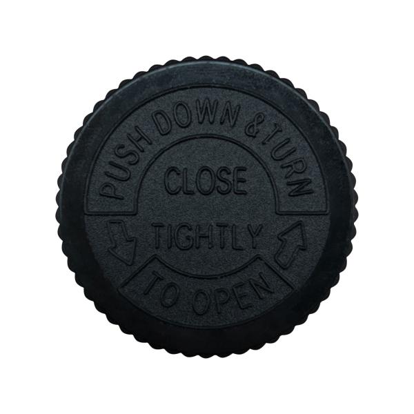 Black Screw Type Cap Plastic Child Resistant Medicine Bottle Caps 24mm 28mm 30mm