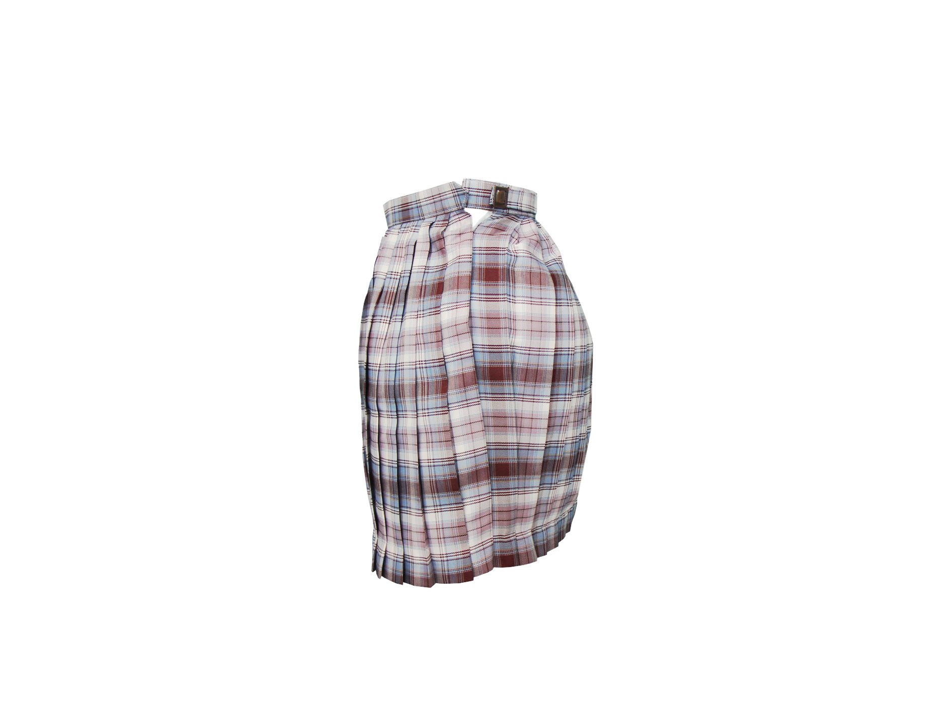 190G Dress & Skirt Women short pleated mini skirt Checked Pattern Elastic Band