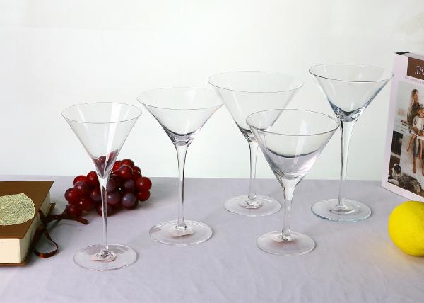 Buy cheap 300ml Transparent 19cm Hand Blown Martini Glasses For Home Decor from wholesalers