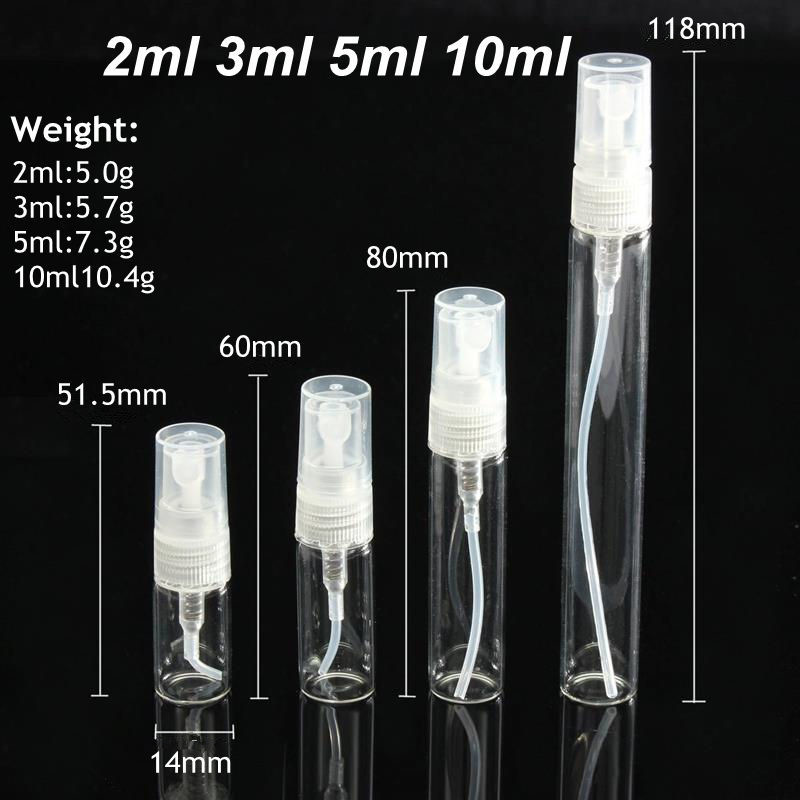 Transparent Portable Perfume Bottle Travel Perfume Atomiser 2ml 3ml 5ml 10ml