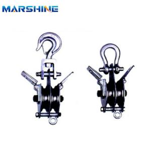 Wholesale Both Side Opening 50kn Capacity Wire Rope Pulley Block with 2 Sheaves from china suppliers