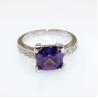 Buy cheap 925 Sterlilng Silver Jewelry 7mmx7mm Yellow Citrine Cubic Zircon Ring(R0002) from wholesalers