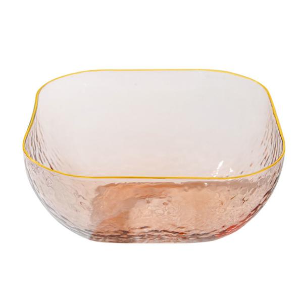 Buy cheap Transparent Square Phnom Penh Pink Glass Tableware from wholesalers