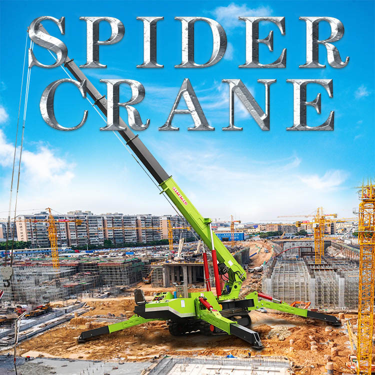 ZHONGMEI China Supplier Mini Hydraulic Telescope 1.2t Tracked Spider Crane With Attachments