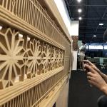 Interior Decorative Woodworking Kumiko Solid Pine Wood Room Divider Customized