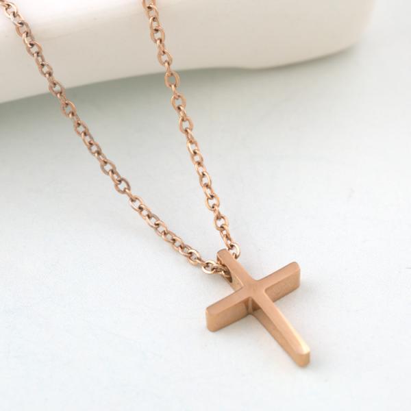 Buy cheap Rose gold necklace with Stainless Steel, Cross necklace, Cross Pendant Necklace from wholesalers