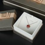 Flip Top Ivory Jewelry Gift Box Foam Inserts Lead Free For Ring Pendant