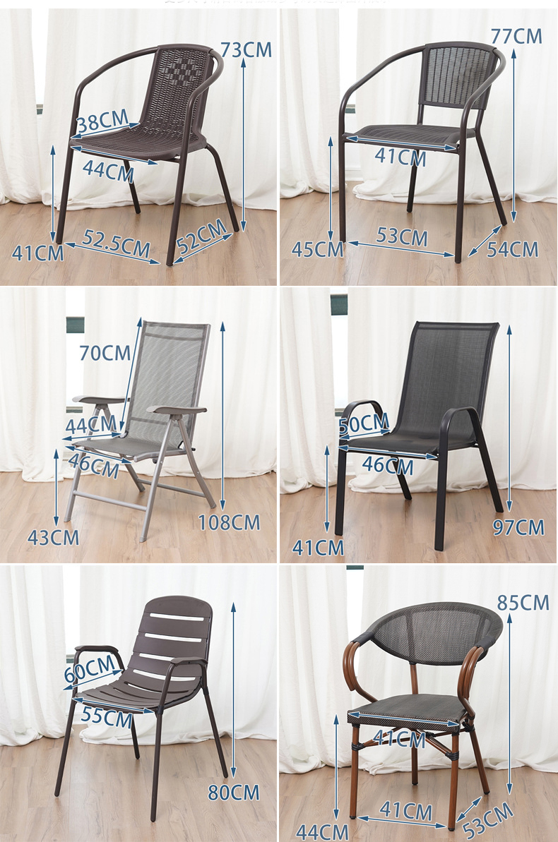 Hotel Garden Balcony Beach Stackable Armchair Woven PE Rattan Wicker Dining Chair