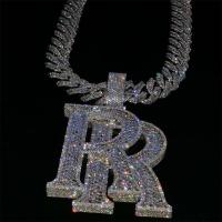 Buy cheap 1 Inch VVS Moissanite Pendant Charm 18k Hip Hop Diamond Necklace Letter Name product