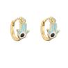 Buy cheap Zircon Colorful 14k Gold Hoop Earrings Jewelry Enamel Palm Cuff For Women Girls from wholesalers