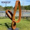 Buy cheap Modern Large Outdoor Abstract Ring Ribbon Weathering Steel Sculpture from wholesalers