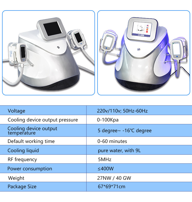 LAFO new portable 2 cryo handles cryo slim body machine, cryo fat reduce machine