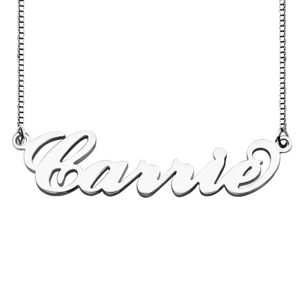 Buy cheap 55cm chain 0.07oz Custom Silver Necklaces 18K gold Carrie Style Name Necklace from wholesalers