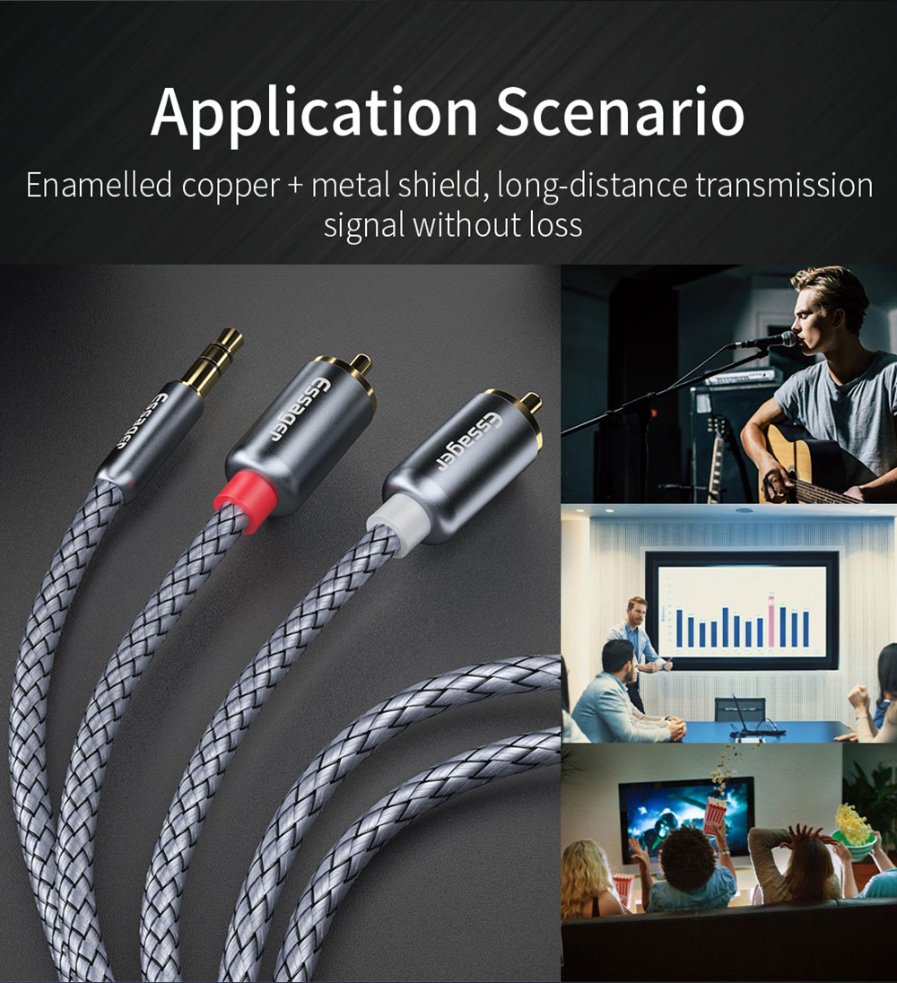 3.5MM TO 2 Male RCA Adapter Audio Stereo Cable 1M 2M 3M 5M