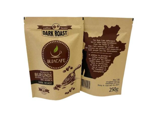 Compostable Biodegradable Standup Flat Bottom Kraft Paper Food Packing Zipper
