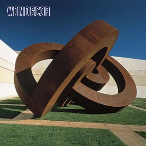 Buy cheap Modern large outdoor abstract geometric circular weather resistant steel sculpture from wholesalers